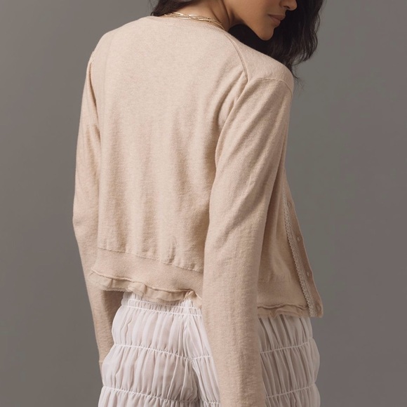 Anthropologie Lace Trim Cardigan - Picture 2 of 8